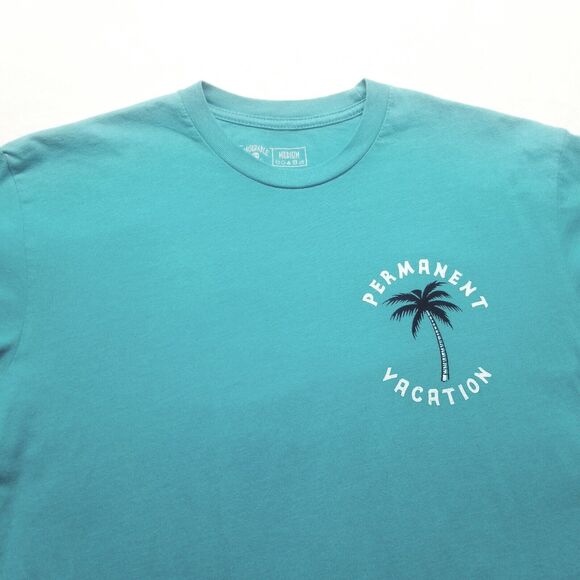 Miserable Clothing Co Adult Medium T Shirt Permanent Vacation Teal Skull Edgy - Picture 5 of 7